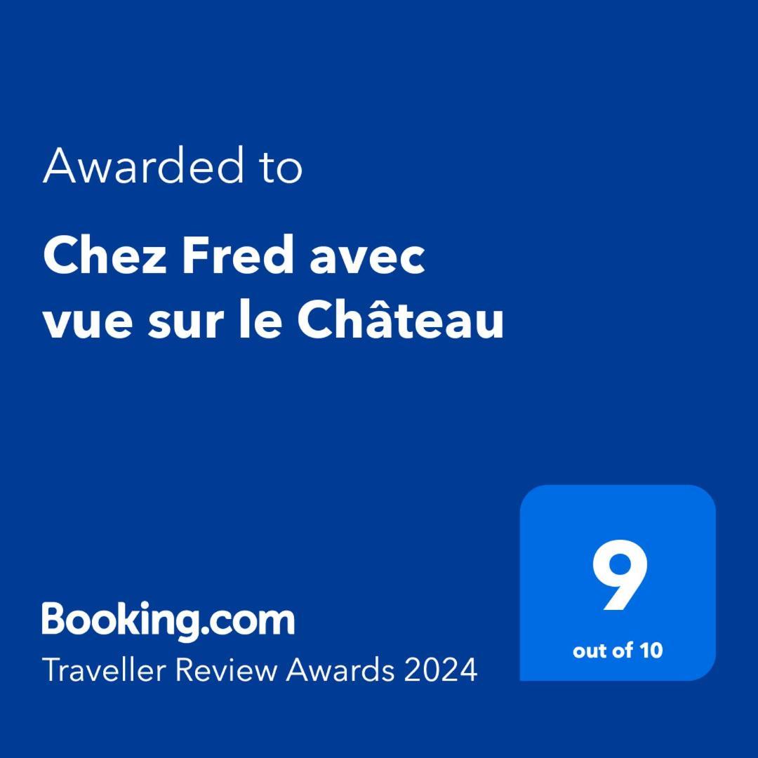 Chez Fred Avec Vue Sur Le Chateau Angles-sur-lʼAnglin Extérieur photo
