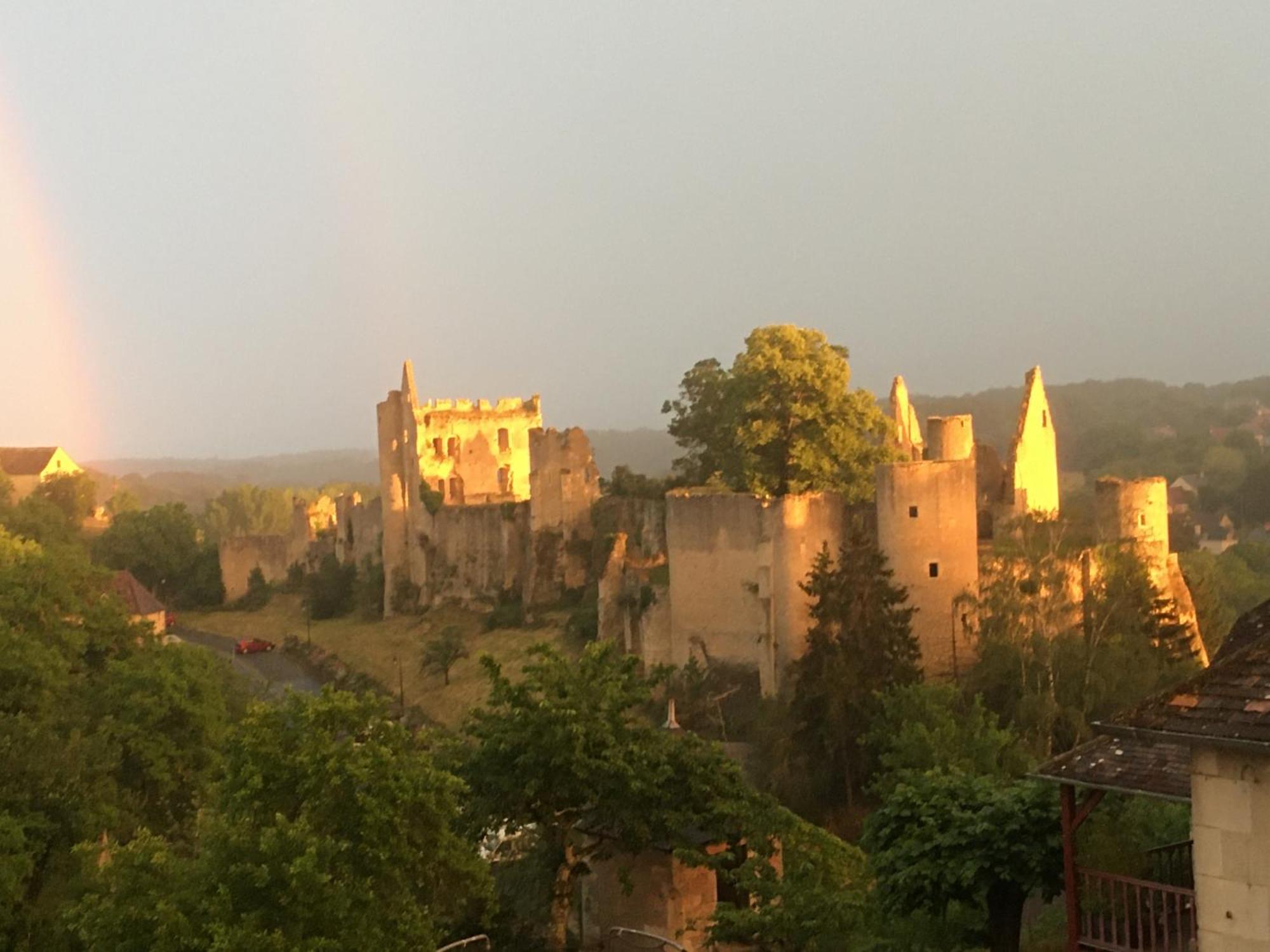 Chez Fred Avec Vue Sur Le Chateau Angles-sur-lʼAnglin Extérieur photo