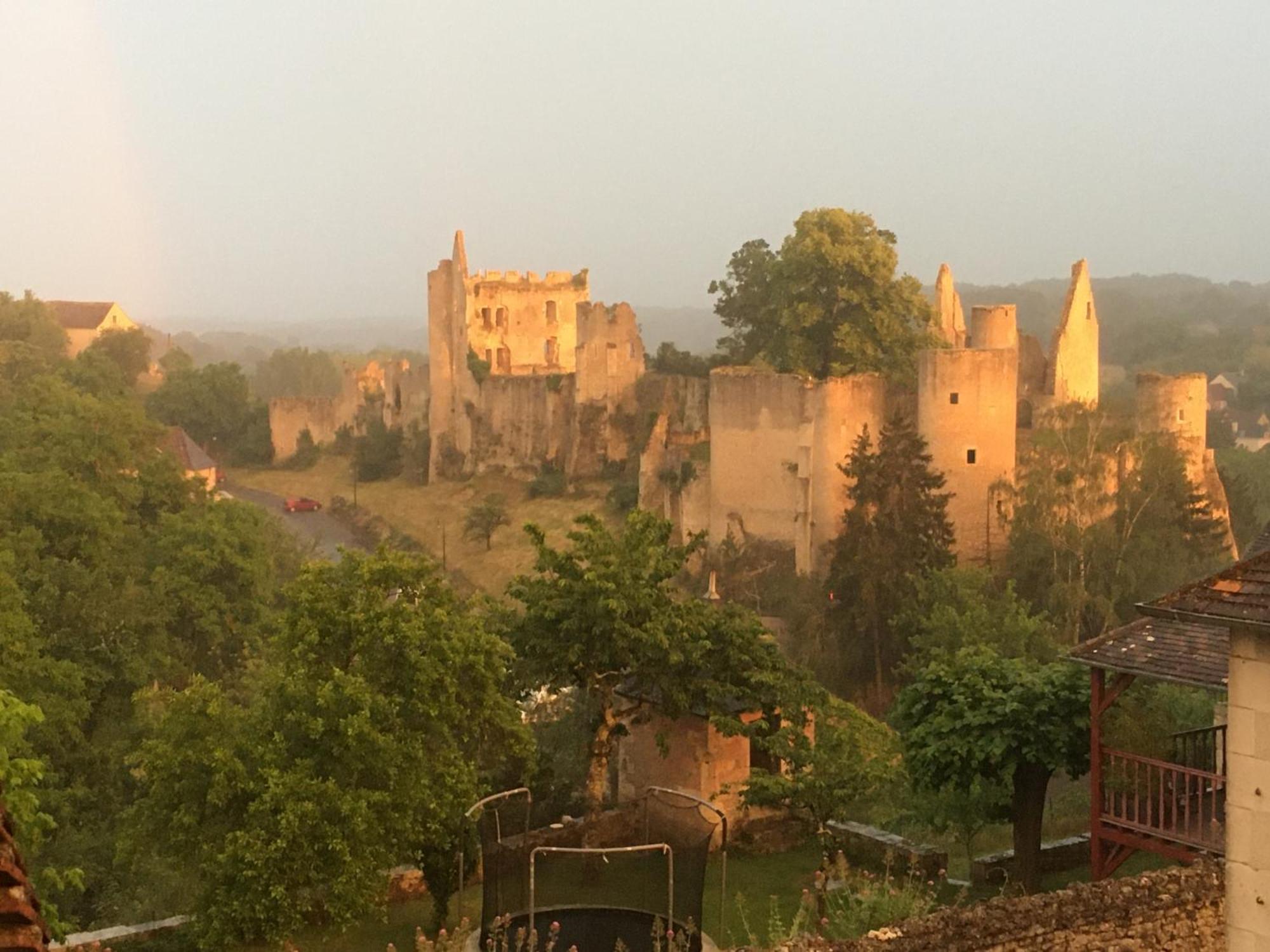 Chez Fred Avec Vue Sur Le Chateau Angles-sur-lʼAnglin Extérieur photo